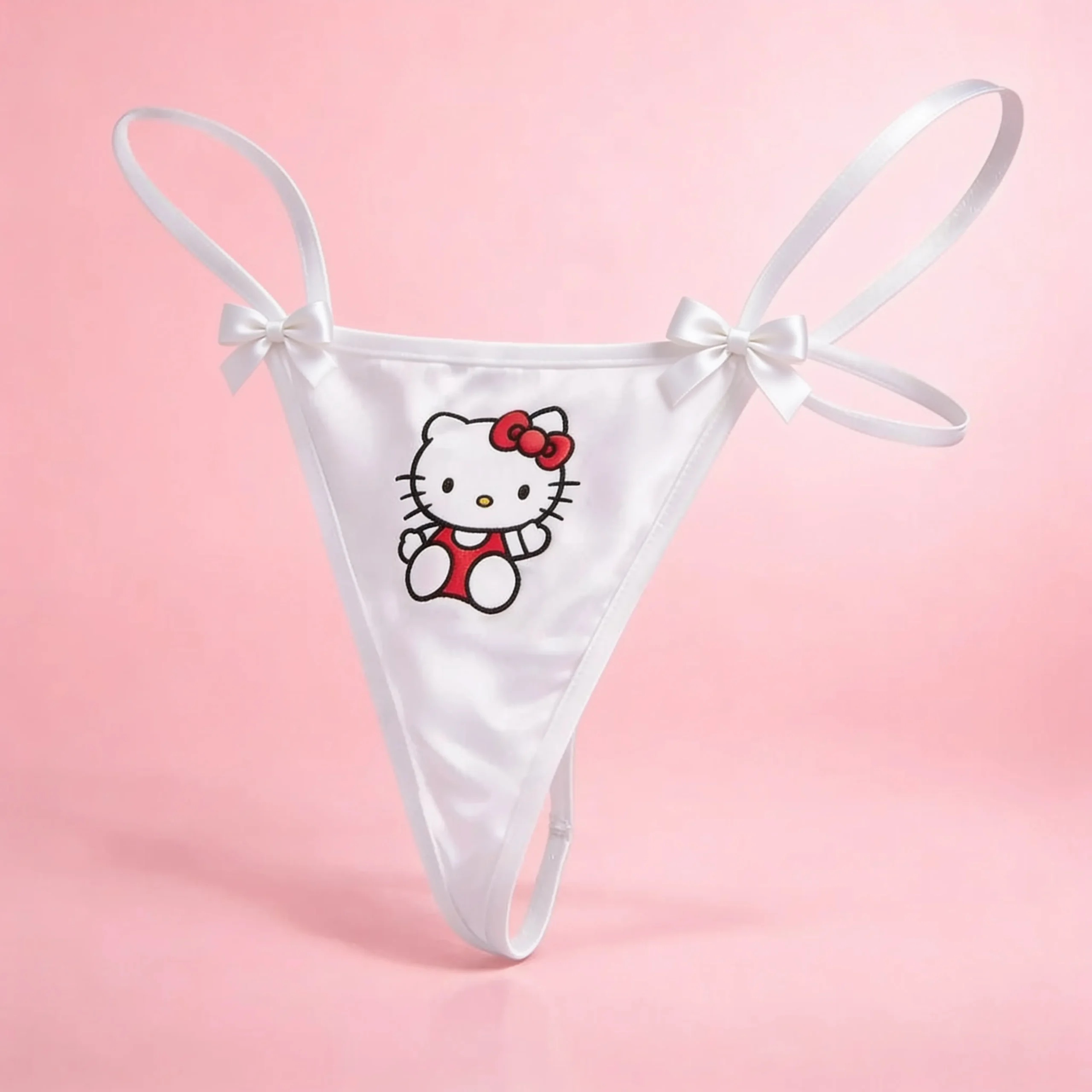 Pack 4 Tangas De Licra Algodón Hello Kitty Con Moños Coquette