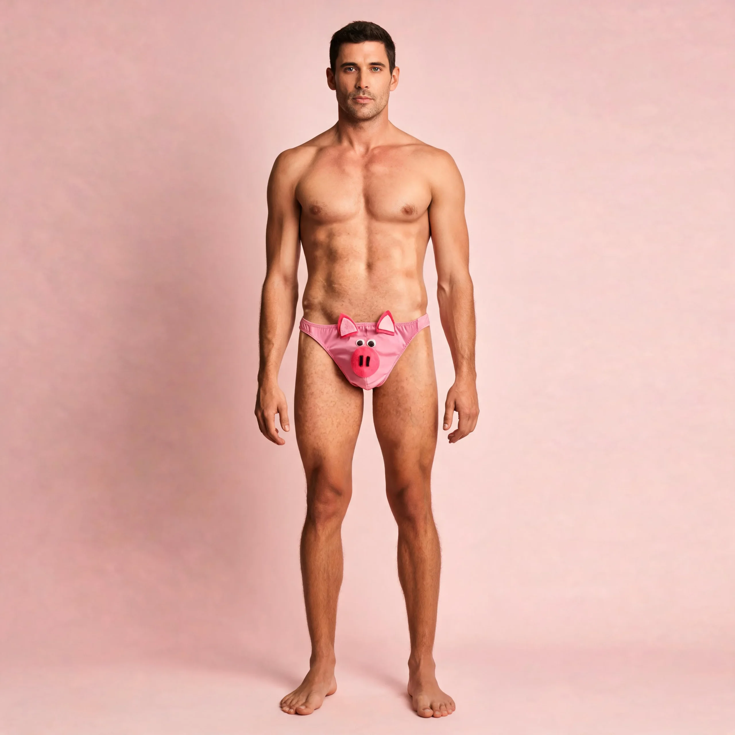 Tanga de Cerdito para Hombre | Ropa Interior Divertida de Animales