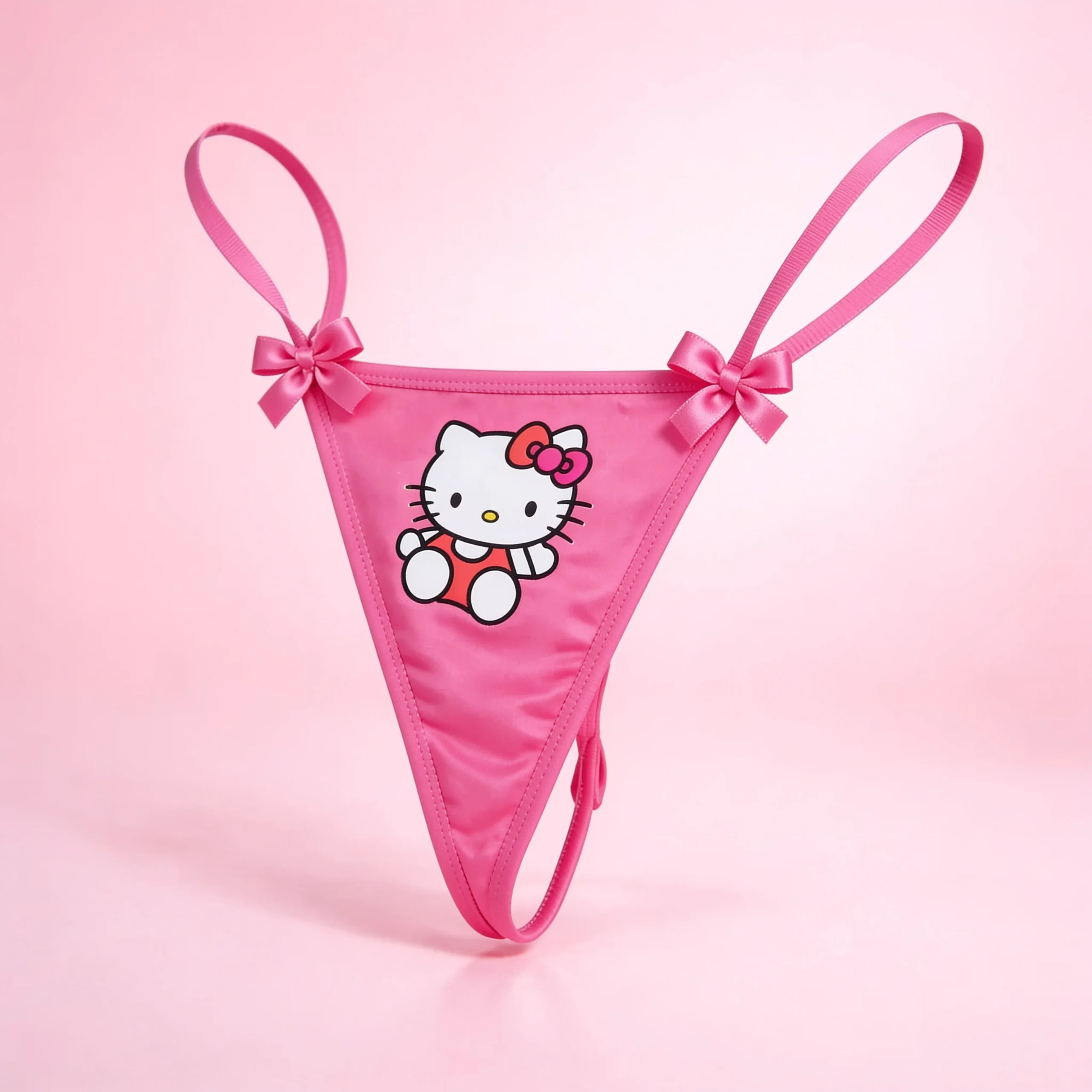 Pack 4 Tangas De Licra Algodón Hello Kitty Con Moños Coquette