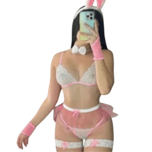 Disfraz de conejita sexy para mujer - Lencería de bunny rosa