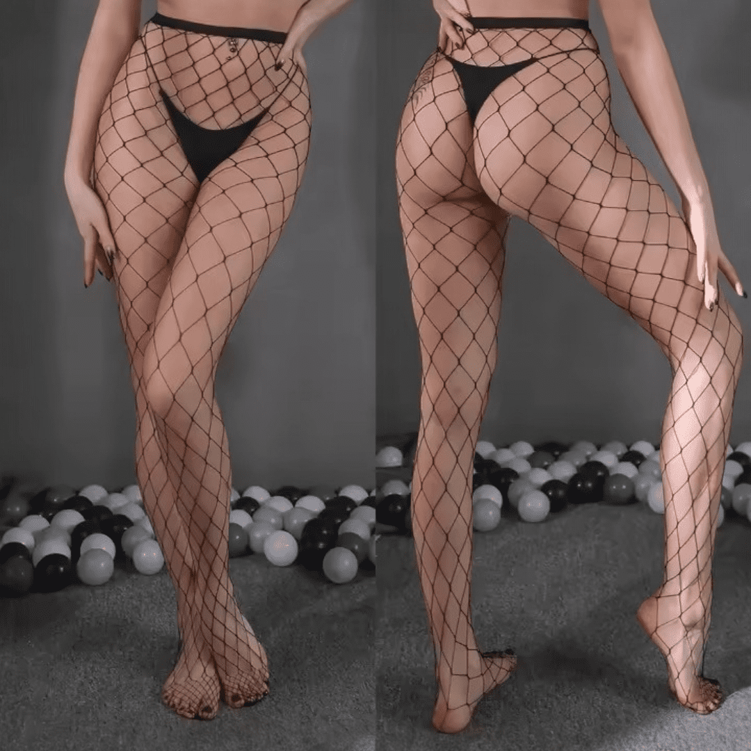 Pantimedias de Red de Rombo Grande - Estilo Sexy y Elegante