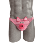 Tanga de Animales para Hombre - Calzoncillo de Broma Cerdito Rosa