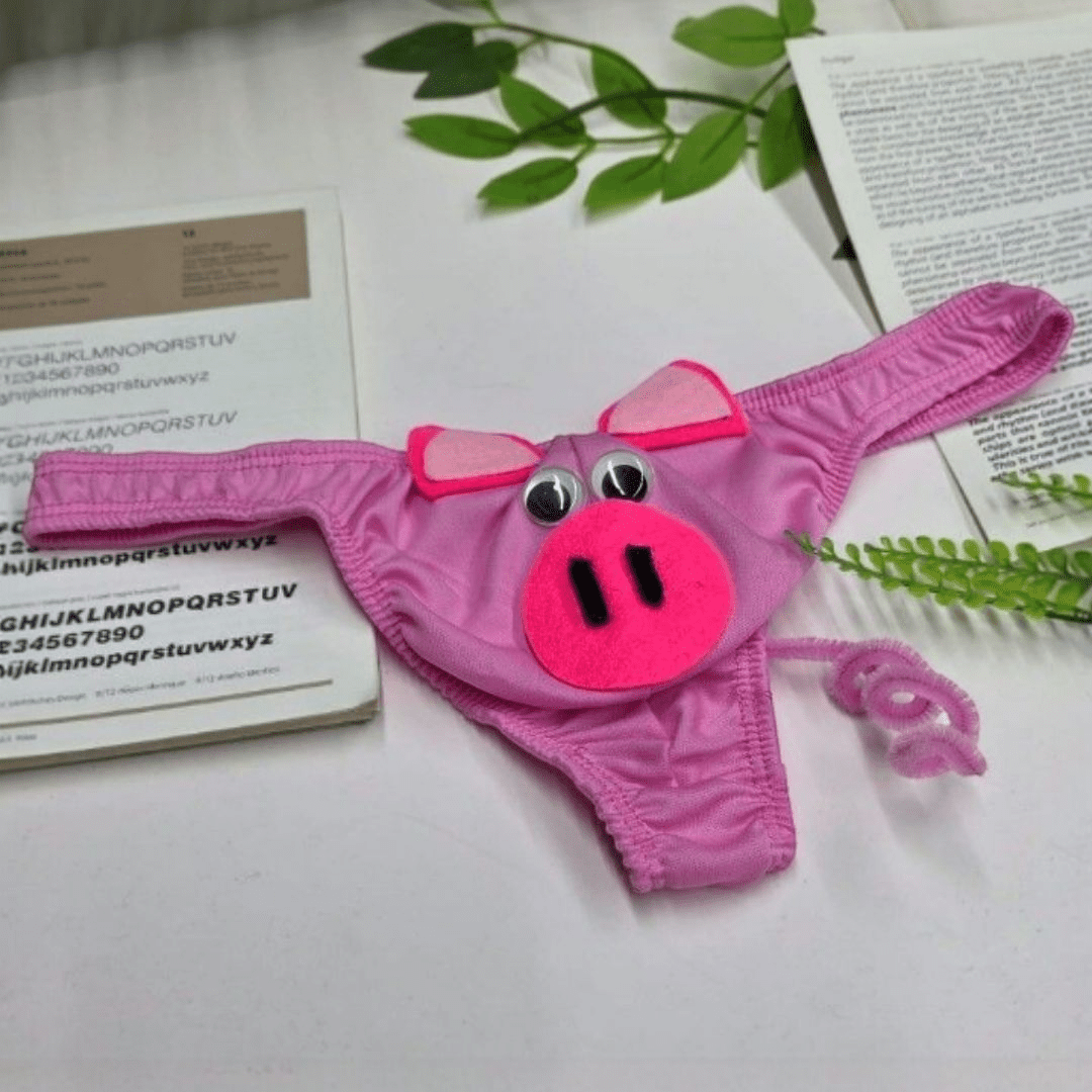 Tanga de Cerdito para Hombre | Ropa Interior Divertida de Animales