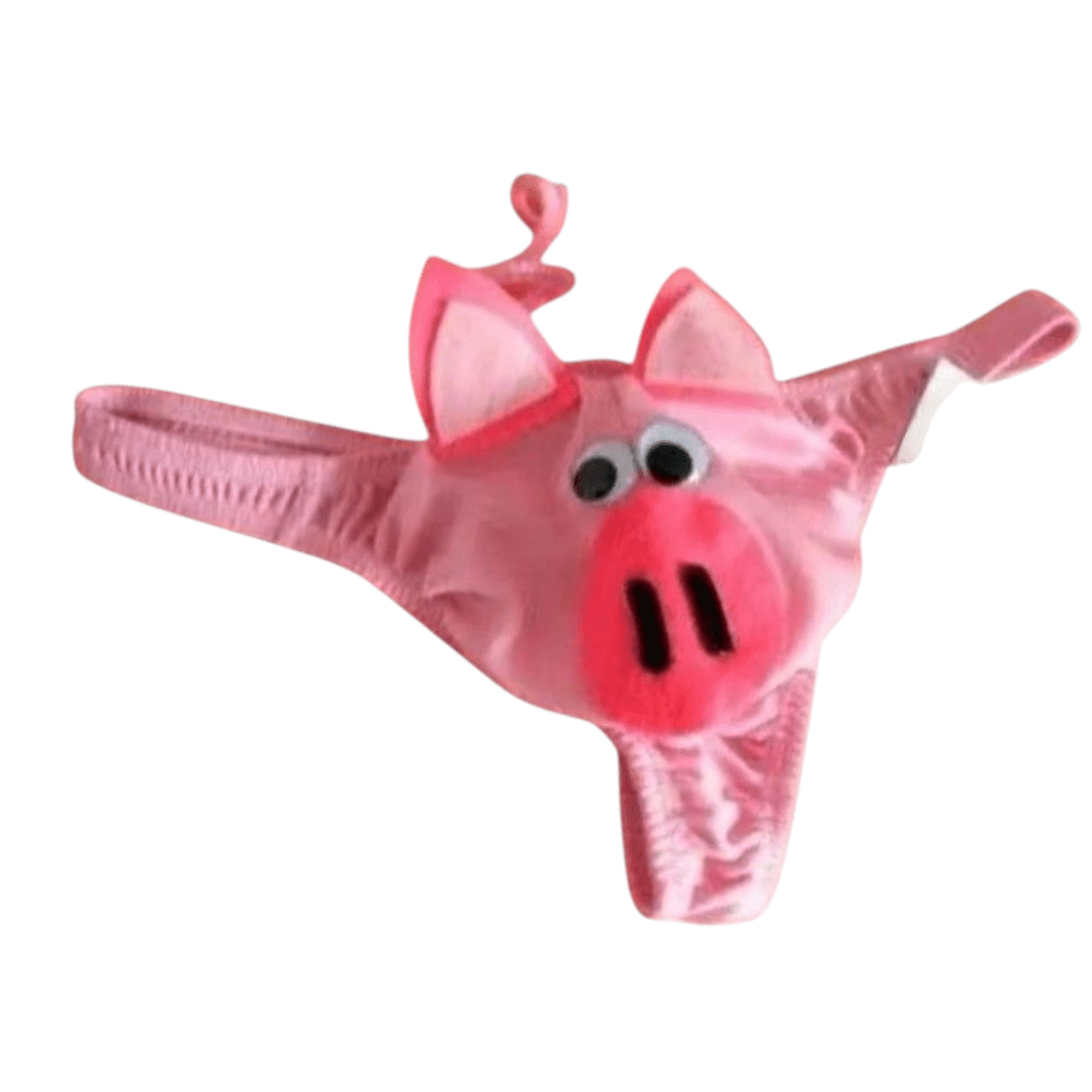Tanga de Cerdito para Hombre | Ropa Interior Divertida de Animales