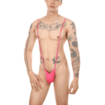 Mankini sexy para hombre tanga de hilo ajustable y suspensorio erótico de tirantes