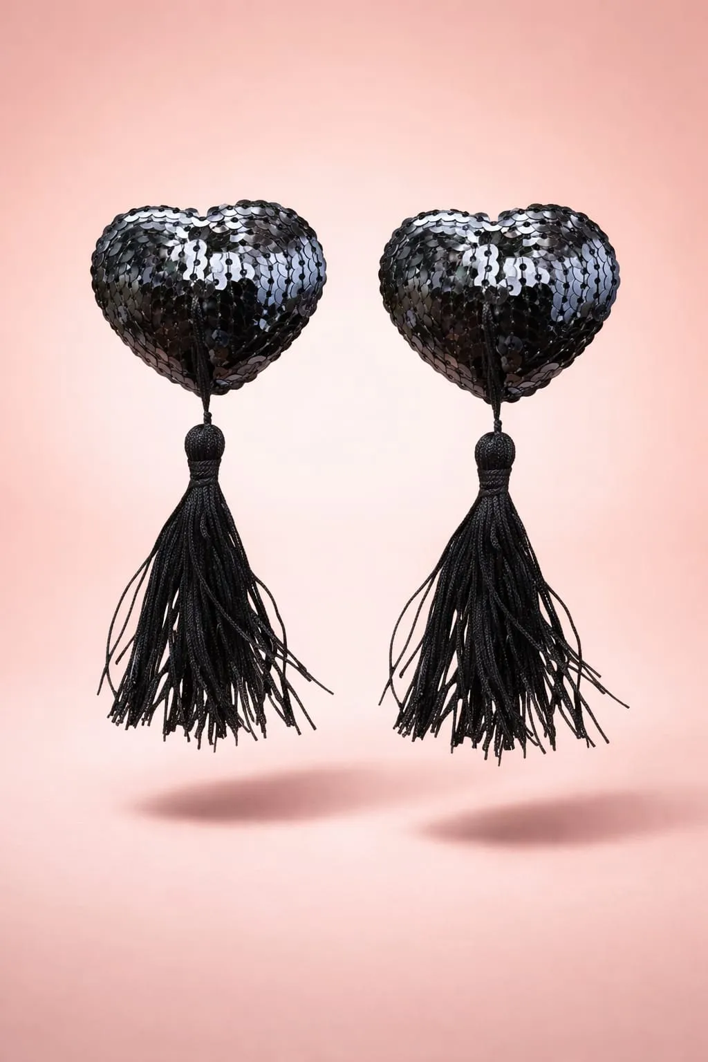 Pezoneras Corazón Lentejuelas Con Borlas Sexy Burlesque Nipple Covers