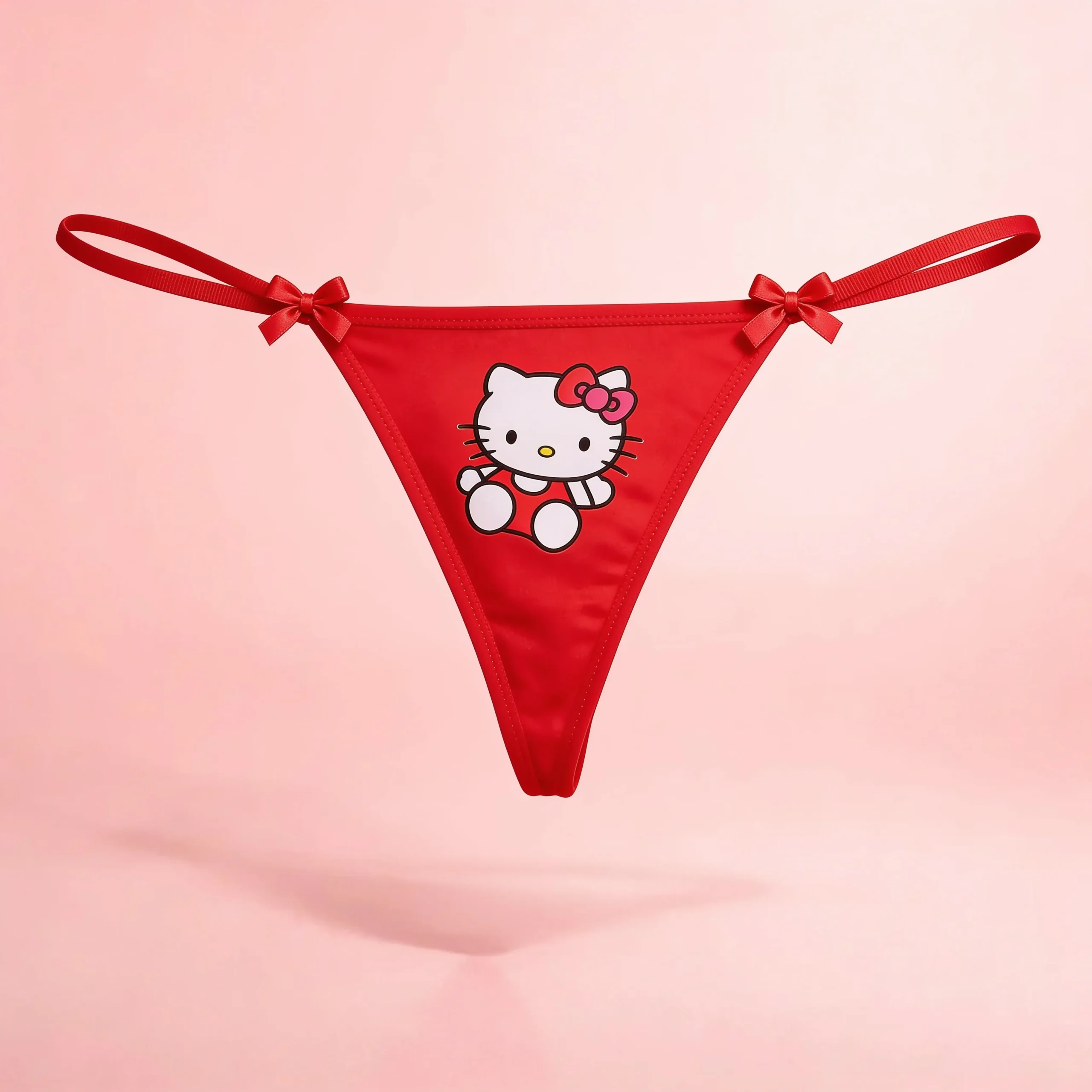 Pack 4 Tangas De Licra Algodón Hello Kitty Con Moños Coquette