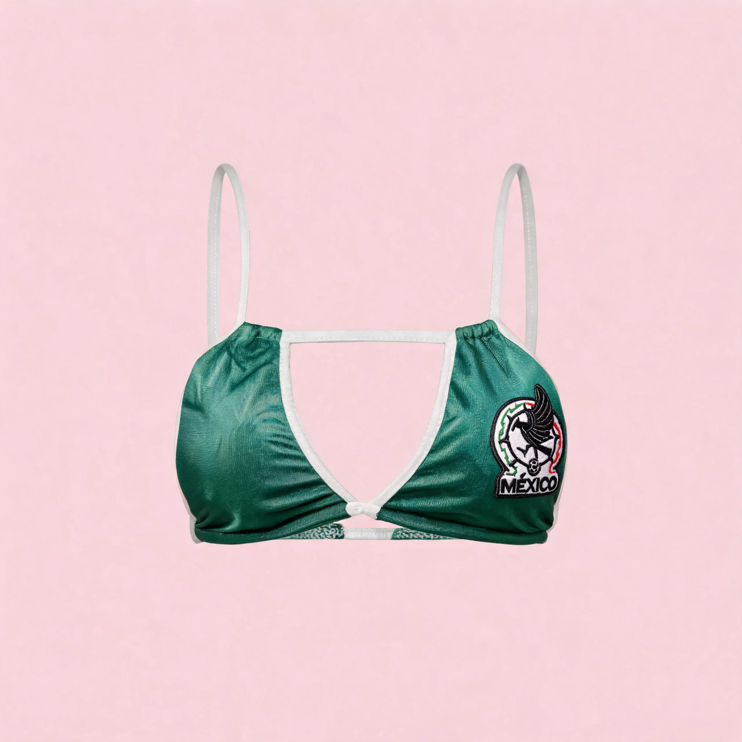 Conjunto de Lencería Sexy Selección Mexicana: Bralette y Tanga con Abertura en la Entrepierna