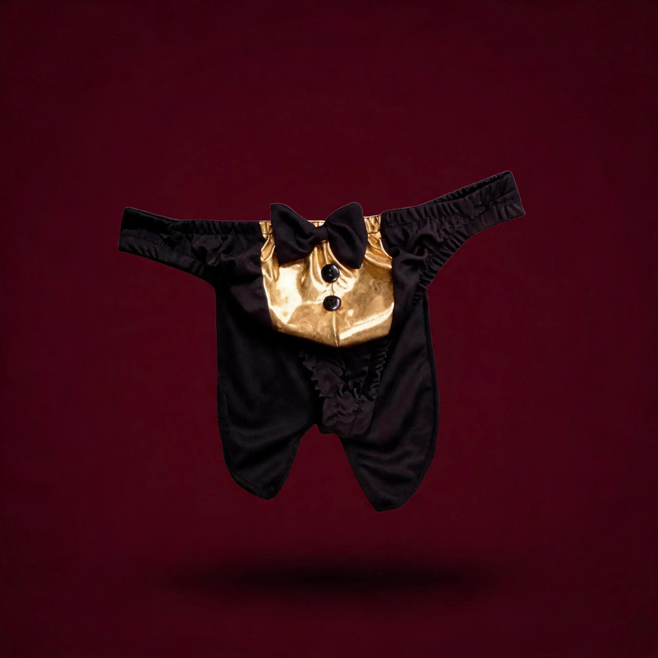 Tanga Sexy Tipo Smoking para Hombre - Disfraz de Mesero y Stripper