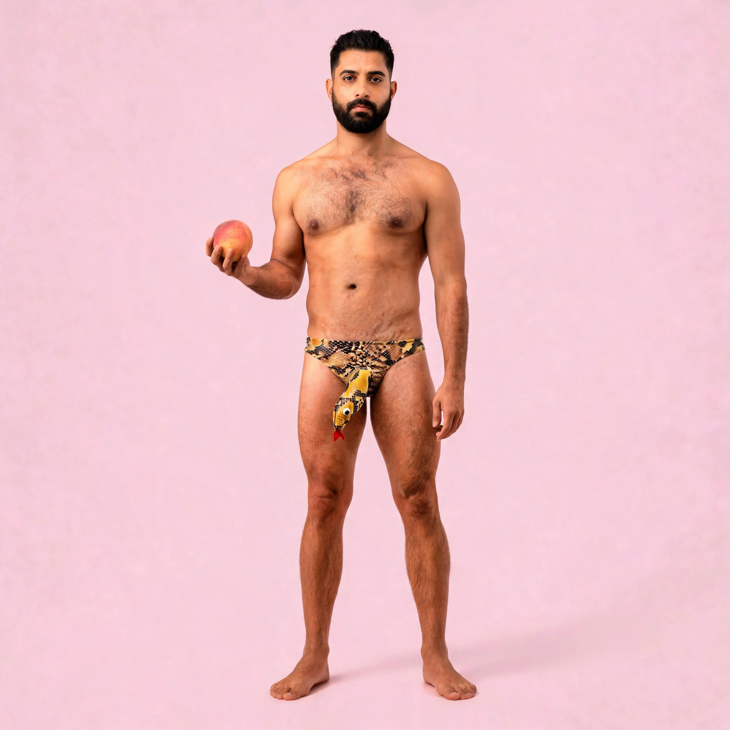 Tanga Sexy de Serpiente para Hombre - Ropa Interior Divertida con Diseño de Víbora y Relieve