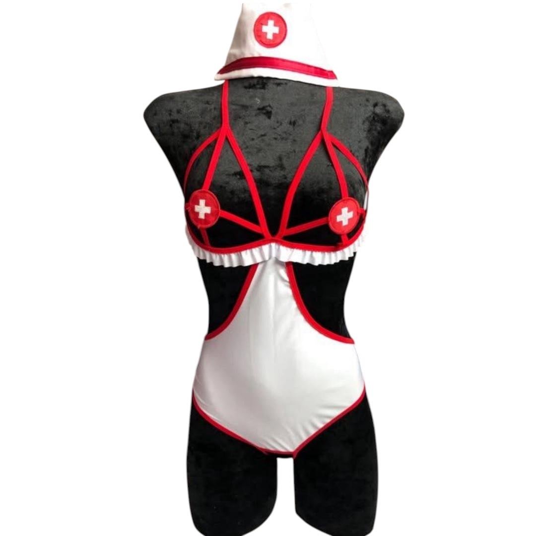 Body de Enfermera Sexy: Lencería Temática para Mujer