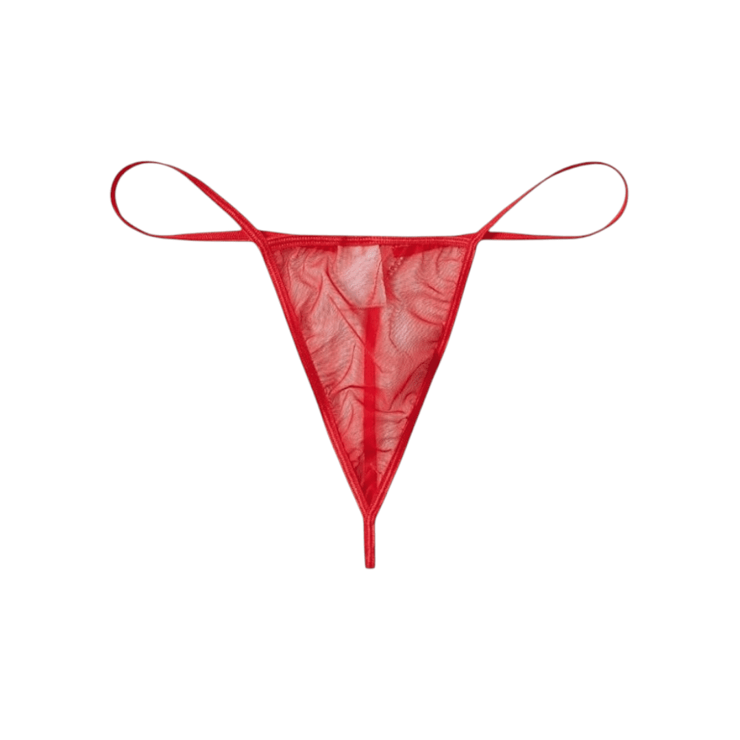 Tanga Sexy De Red Con Dije Corazón Brillante Ajustable Para Mujer