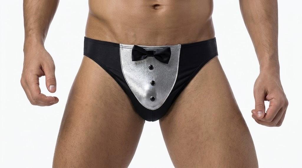 Tanga de Smoking para Hombre | Disfraz de Mesero y Stripper