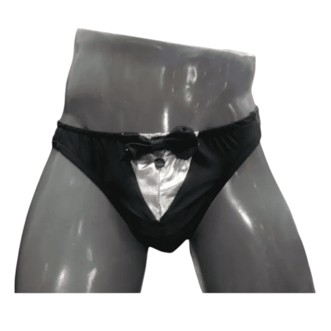 Tanga Sexy Tipo Smoking para Hombre - Disfraz de Mesero y Stripper