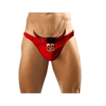 Tanga de broma de toro para hombre con cuernos y ojos saltones