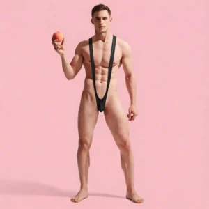 Tanga Suspensorio Tipo Columpio para Hombre – Bodysuit Elástico de Estilo Borat