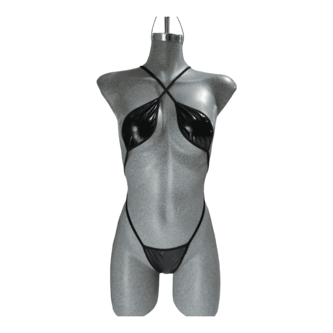 Lencería Sexy Tipo Columpio Metálica - Trikiny Sensual con Diseño de Columpio y Tiras Cruzadas
