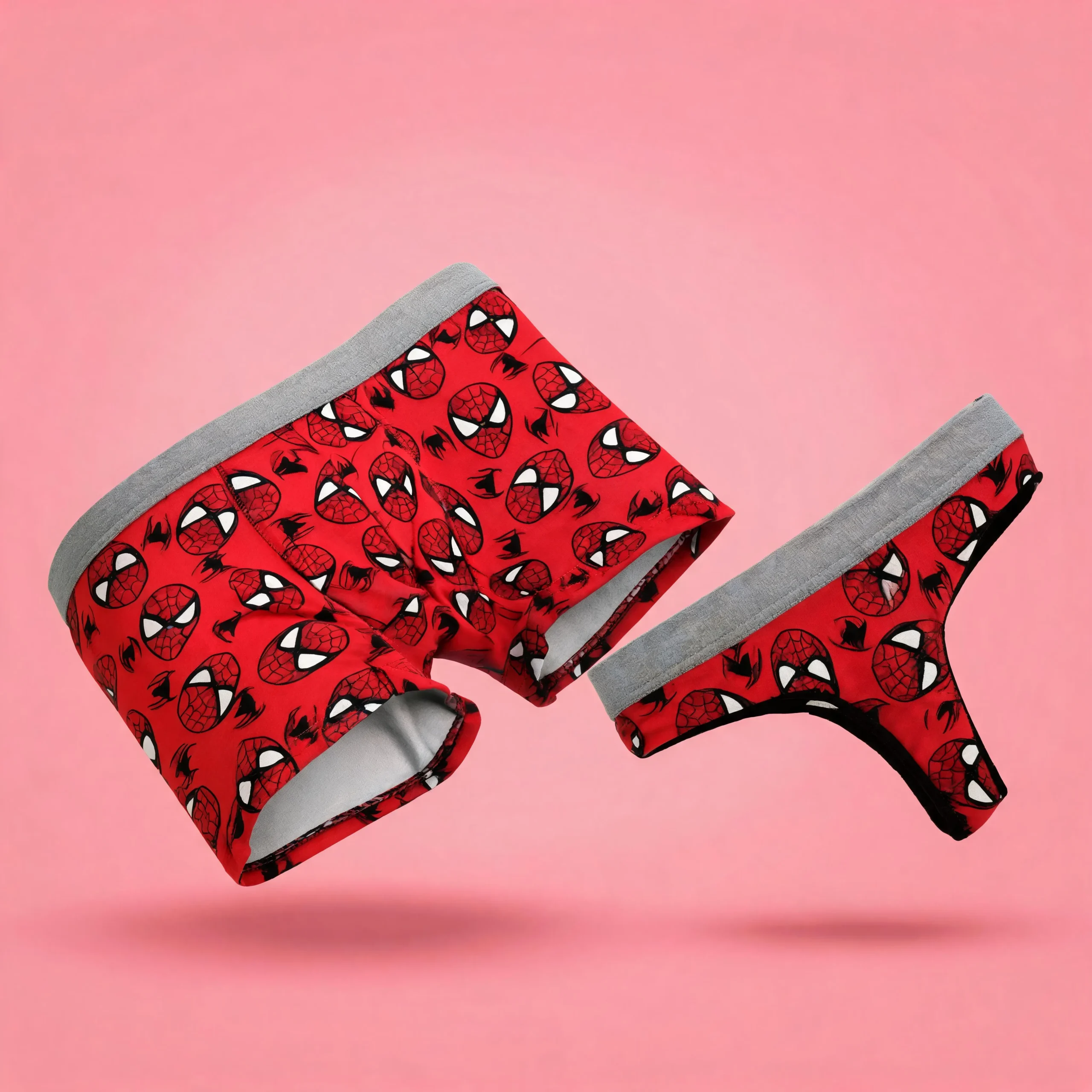 Dúo Ropa Interior Pareja Spiderman Boxer Y Tanga Spider-man