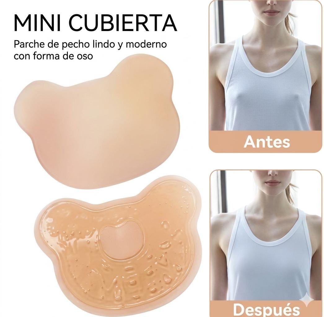 Pezoneras Adhesivas de Silicona en Forma de Oso – Cubre Pezones Invisibles y Reutilizables para Mujer (2 Pares)