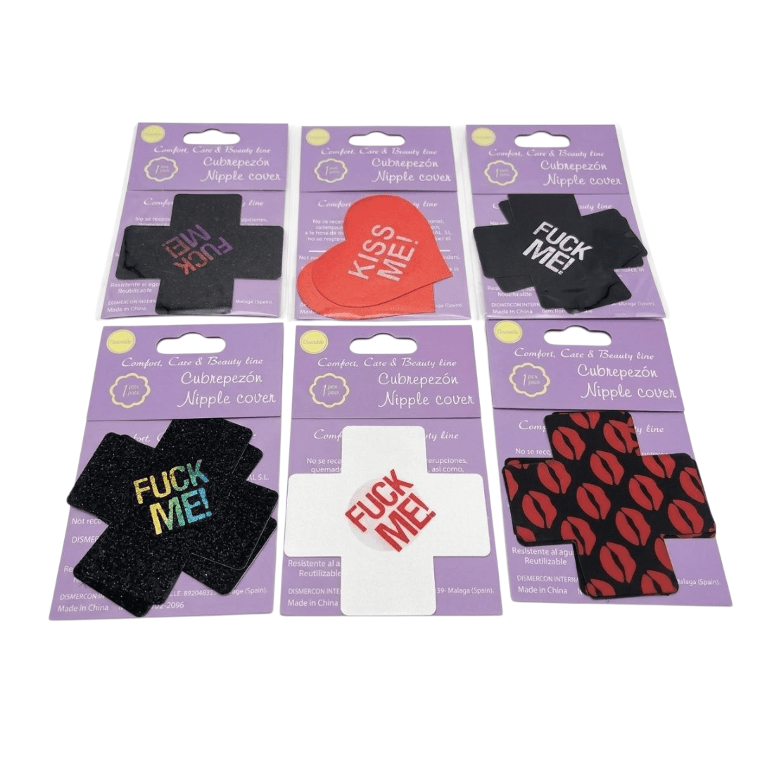 Pack de 6 Pezoneras Adhesivas Sexy - Cubre Pezones Desechables con Diseños Eroticos