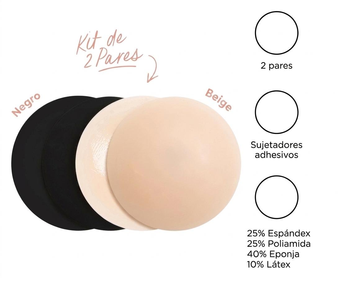 Pezoneras de Silicona Adhesivas Reutilizables - Cubre Pezones Invisibles Levanta Busto (2 pares)