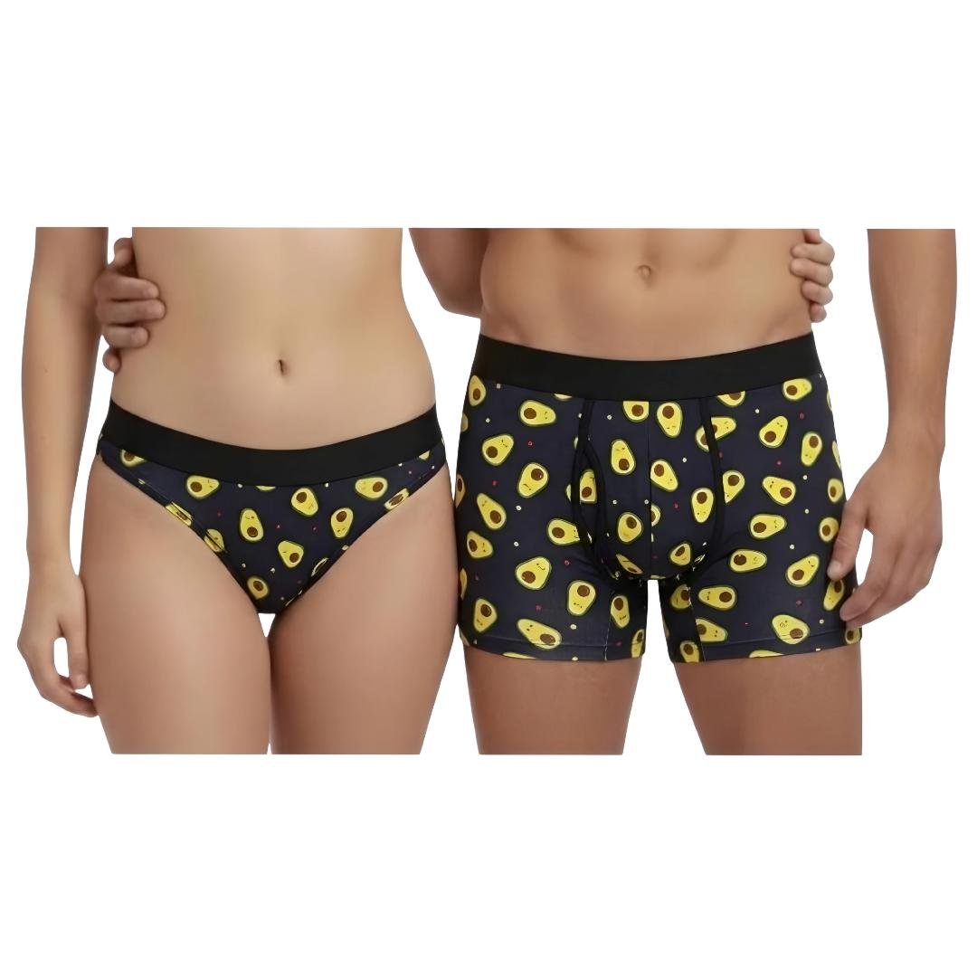 "Ropa Interior para Parejas de Aguacate: Set Duo de Bóxer y Tanga - El Regalo Ideal para Novios y San Valentín"