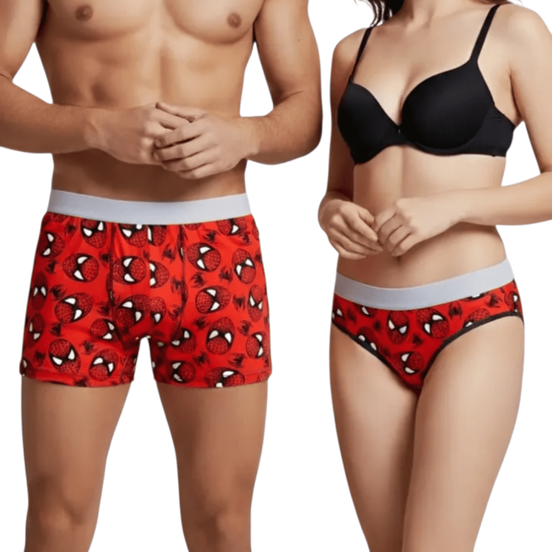Dúo Ropa Interior Pareja Spiderman Boxer Y Tanga Spider-man