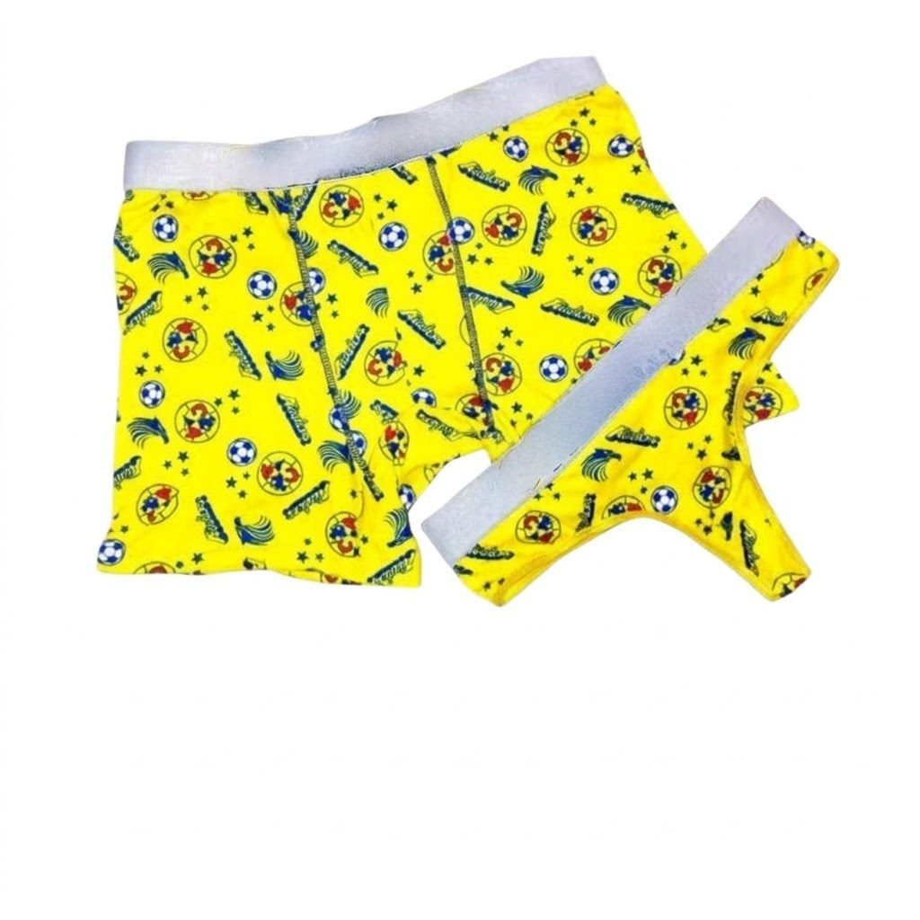 Set de Ropa Interior para Pareja Club América: Boxer y Tanga "Edición Águilas"