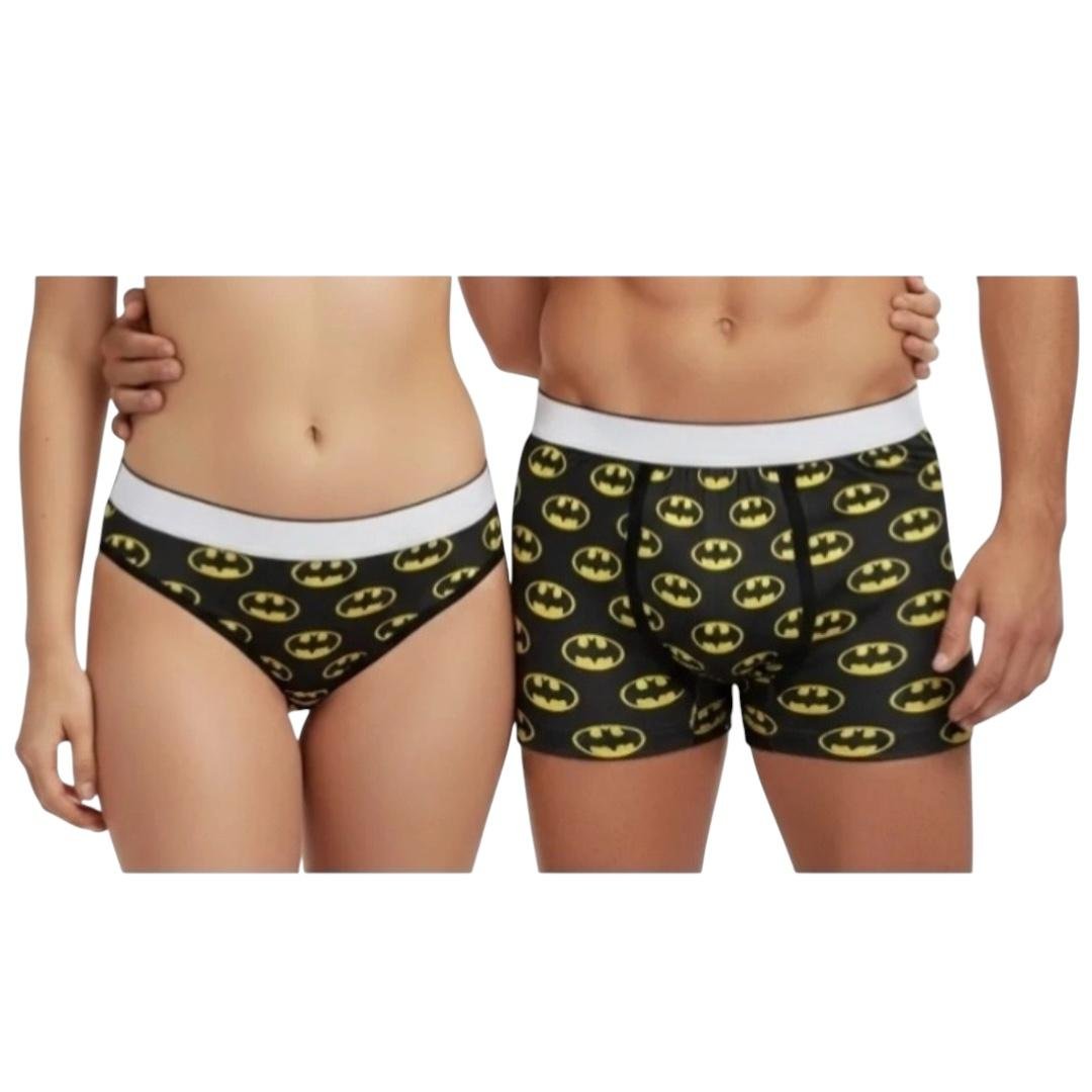 Conjunto de Ropa Interior para Parejas Batman: Bóxer y Tanga | Regalos Personalizados para Novios y San Valentín