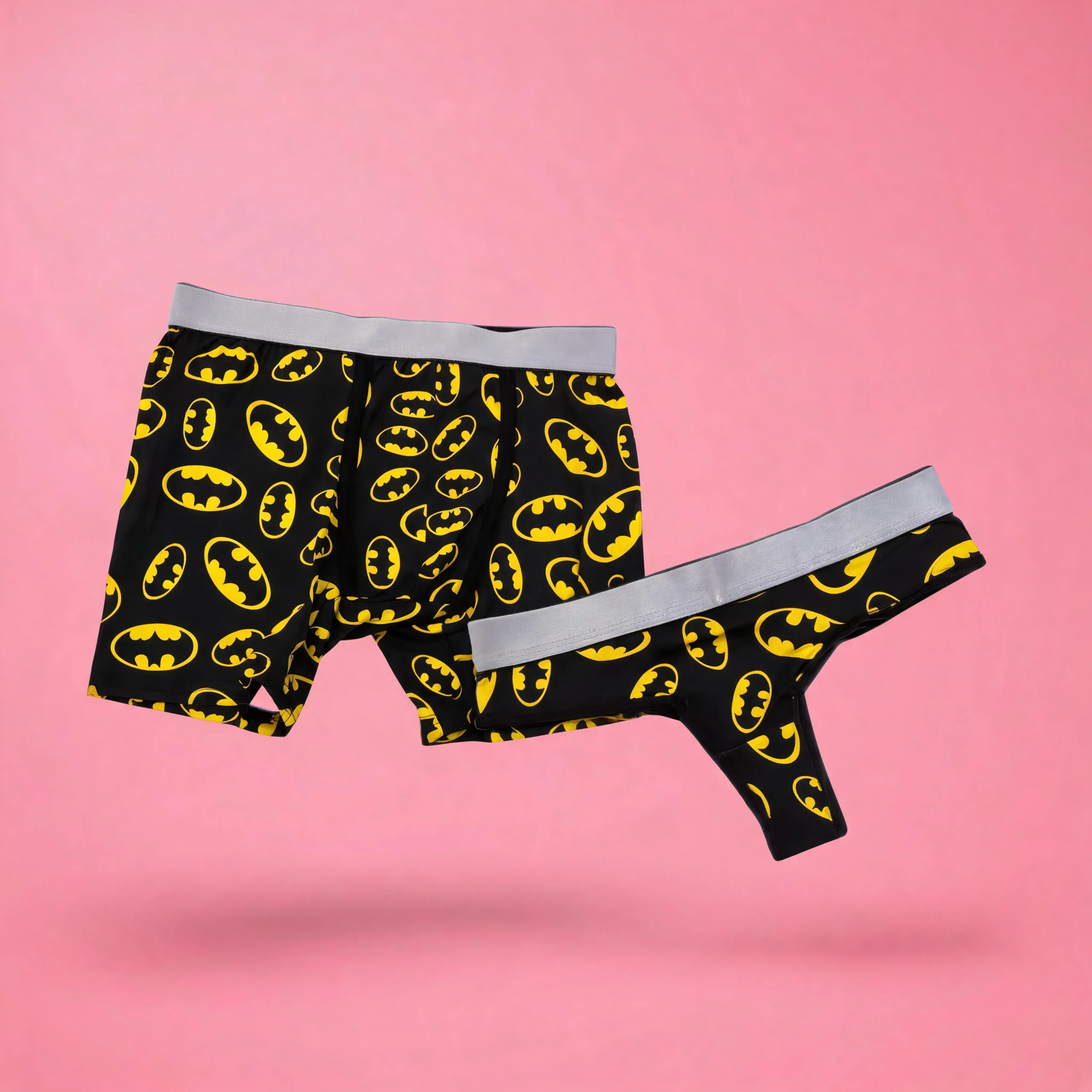 Dúo de Ropa Interior para Parejas Batman - Conjunto de Bóxer y Tanga de Algodón