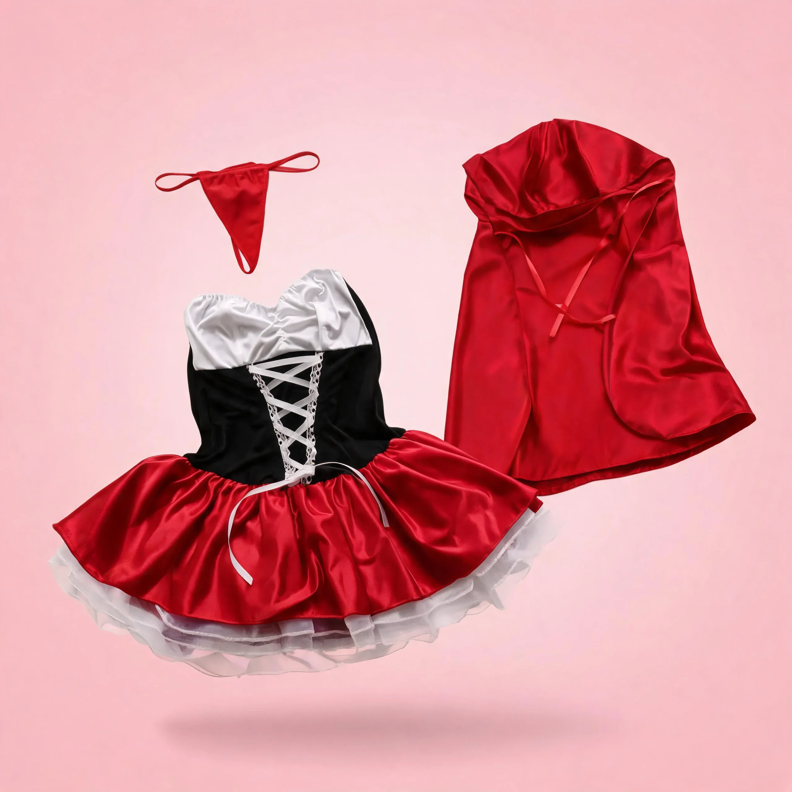Disfraz Lencería Caperucita Roja Sexy Coqueta con Capa