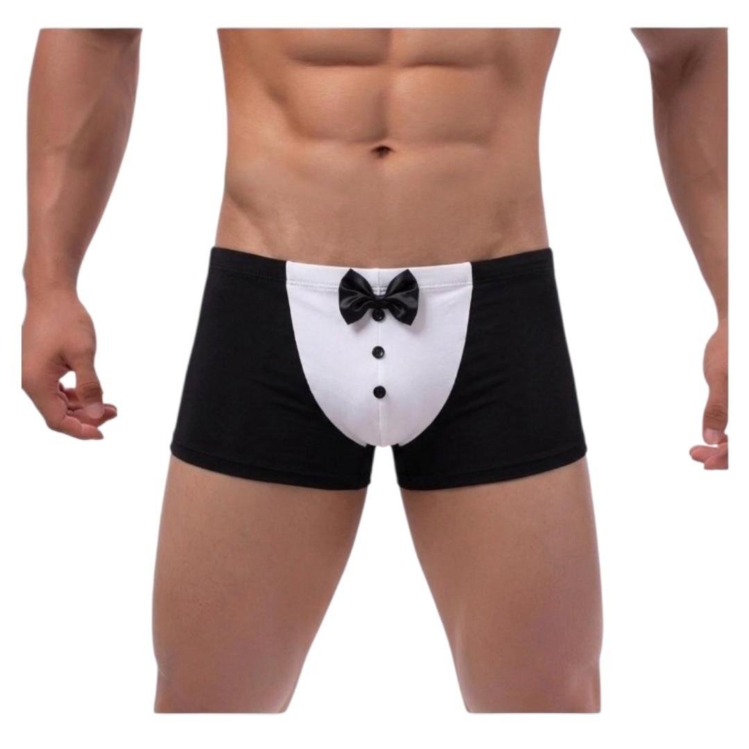 Bóxer De Smoking Para Hombre Ropa Interior Sexy Divertida Licra