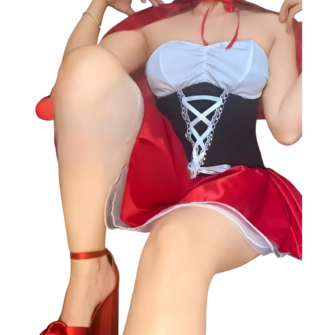 Disfraz Lencería Caperucita Roja Sexy Coqueta con Capa