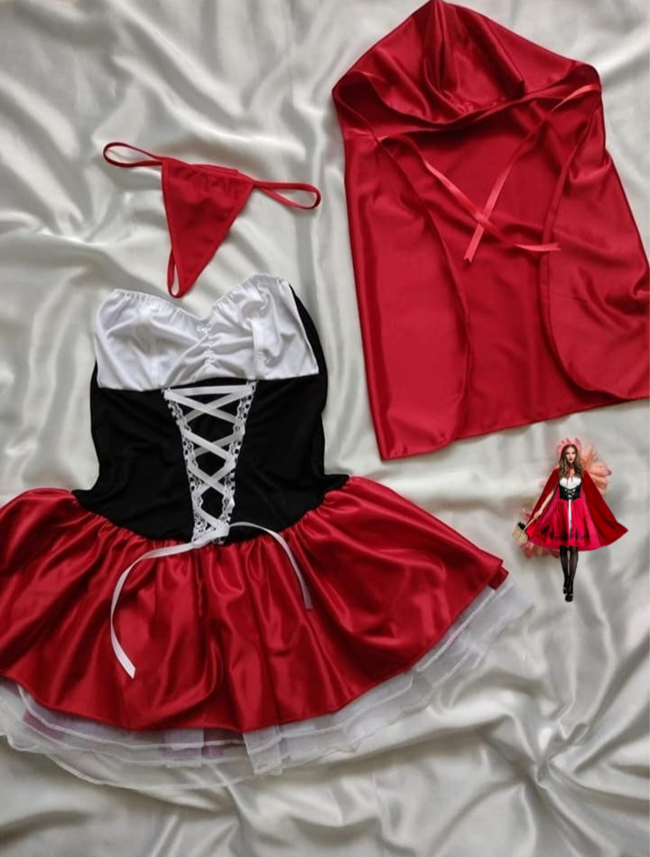Disfraz Lencería Caperucita Roja Sexy Coqueta con Capa