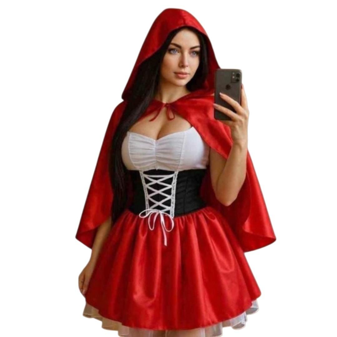 Disfraz Lencería Caperucita Roja Sexy Coqueta con Capa