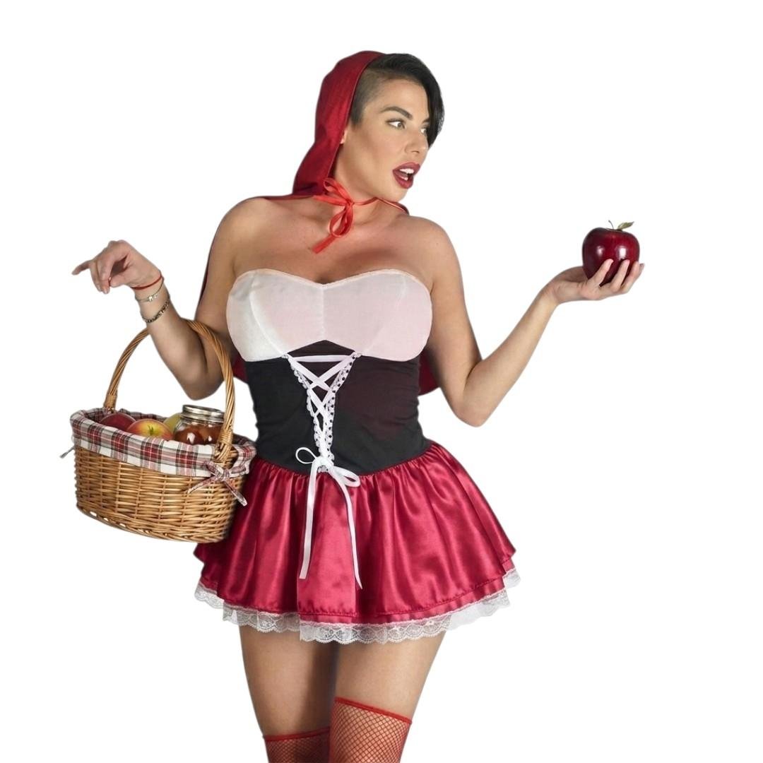Disfraz Lencería Caperucita Roja Sexy Coqueta con Capa