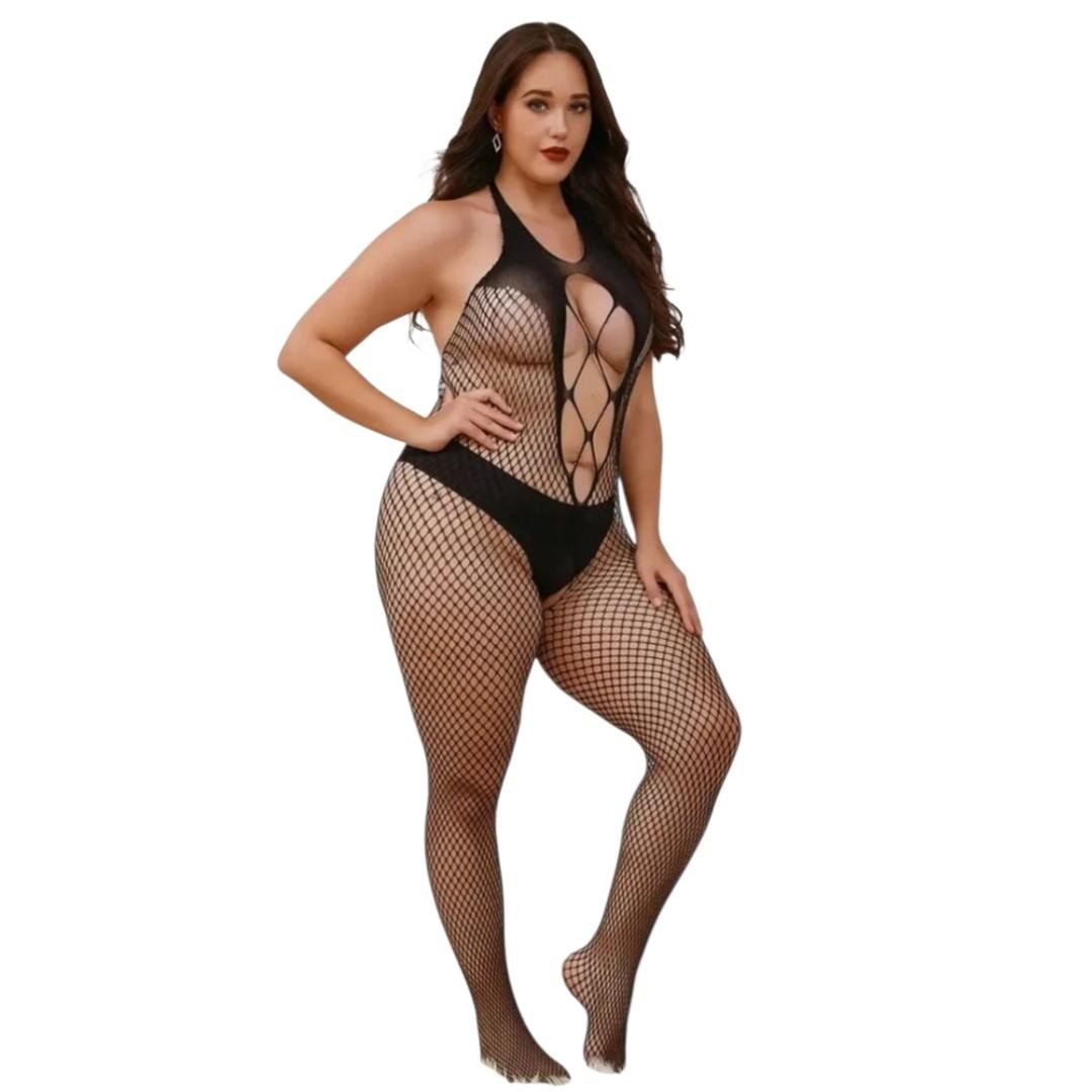 Lencería Sexy Para Mujer Tallas Grandes Body De Red Curvy