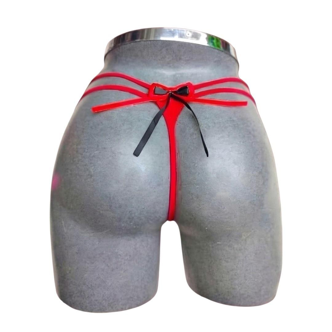 Tanga Sexy Para Mujer Mini Tanga De Licra Con Doble Tira Y Moño Coqueto
